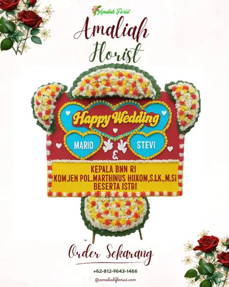 Papan Bunga Pernikahan Jengkok